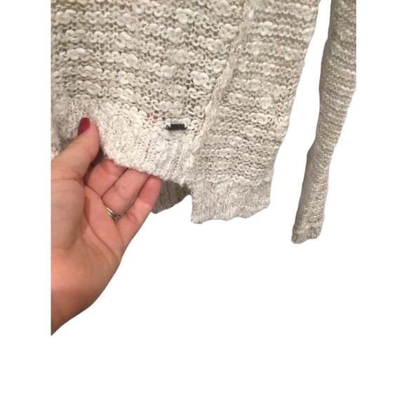 Abercrombie & Fitch sweater womens S camel white heathered cotton boho coastal - Picture 4 of 11